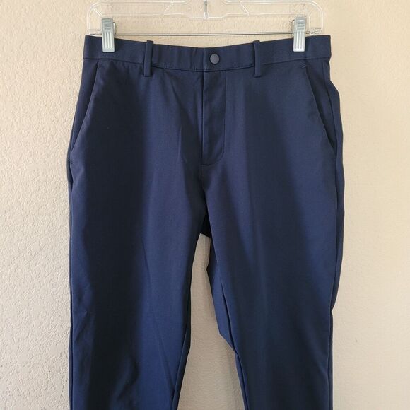 Uniqlo Pants Mens Sz Small Blue Polyester Drawstring Casual Performance Pockets - Picture 2 of 9